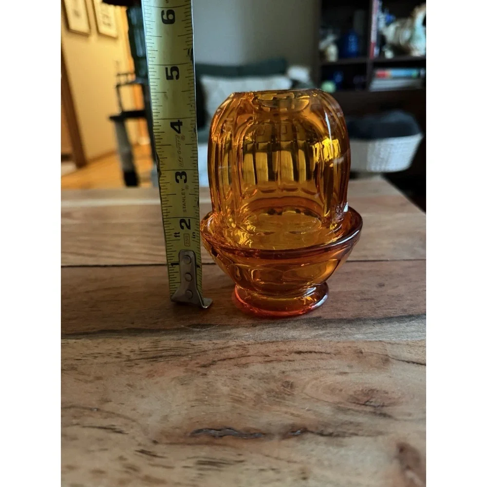 Viking Glass Persimmon Orange Arlington Fairy Lamp Glimmer GLOW MCM Vintage RARE